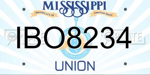 IBO8234 Mississippi License Plate