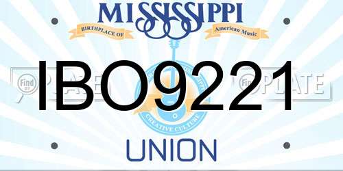 IBO9221 Mississippi License Plate