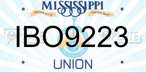 IBO9223 Mississippi License Plate