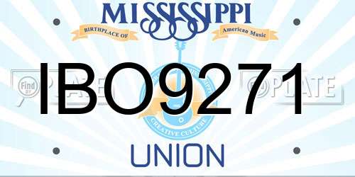 IBO9271 Mississippi License Plate