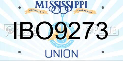 IBO9273 Mississippi License Plate
