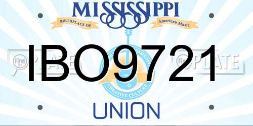 IBO9721 Mississippi License Plate