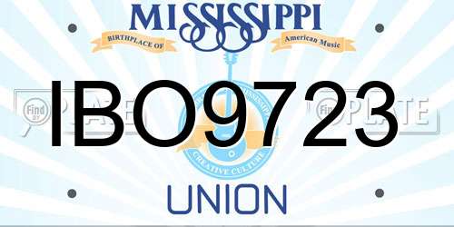 IBO9723 Mississippi License Plate