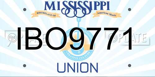 IBO9771 Mississippi License Plate