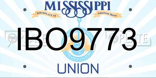 IBO9773 Mississippi License Plate