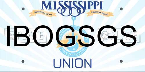 IBOGSGS Mississippi License Plate