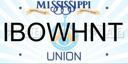 IBOWHNT Mississippi License Plate