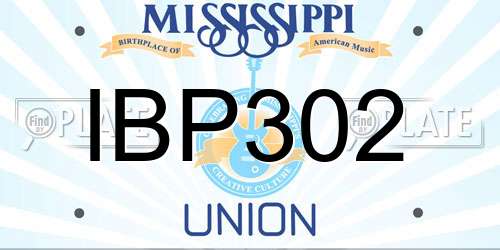 IBP302 Mississippi License Plate