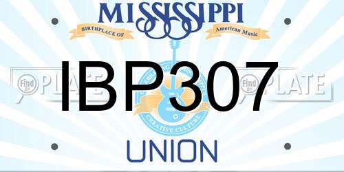 IBP307 Mississippi License Plate