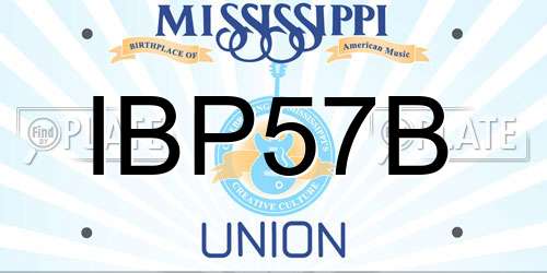 IBP57B Mississippi License Plate