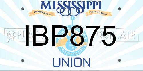 IBP875 Mississippi License Plate