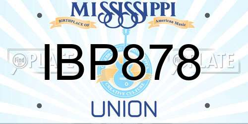 IBP878 Mississippi License Plate