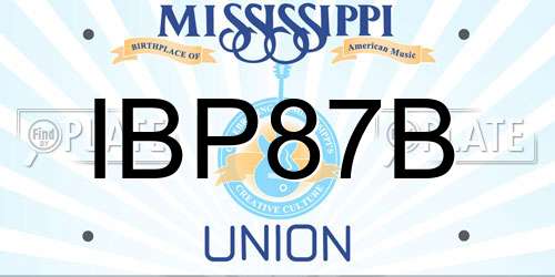 IBP87B Mississippi License Plate