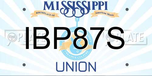 IBP87S Mississippi License Plate