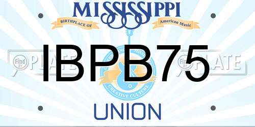 IBPB75 Mississippi License Plate