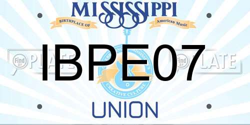 IBPE07 Mississippi License Plate