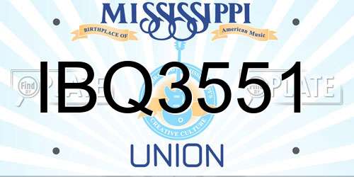 IBQ3551 Mississippi License Plate
