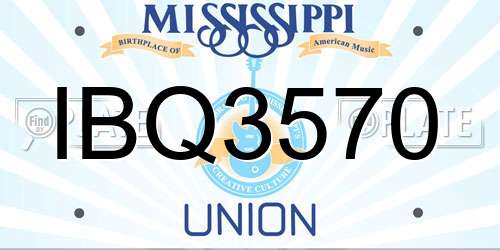 IBQ3570 Mississippi License Plate