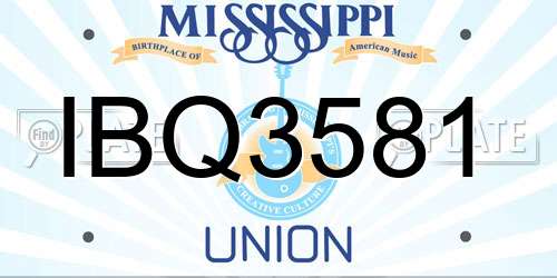 IBQ3581 Mississippi License Plate