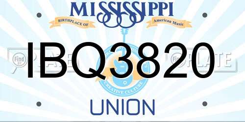 IBQ3820 Mississippi License Plate