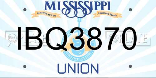 IBQ3870 Mississippi License Plate