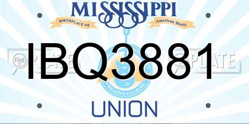 IBQ3881 Mississippi License Plate