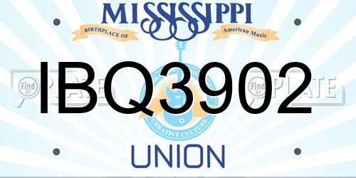 IBQ3902 Mississippi License Plate