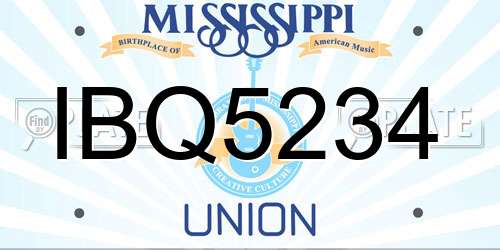IBQ5234 Mississippi License Plate