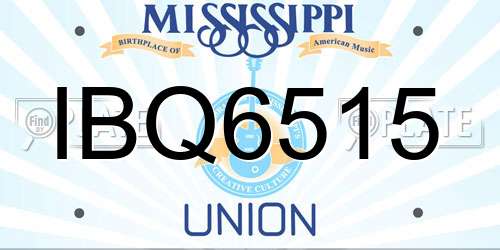 IBQ6515 Mississippi License Plate