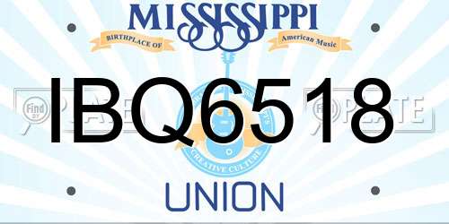 IBQ6518 Mississippi License Plate