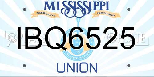 IBQ6525 Mississippi License Plate