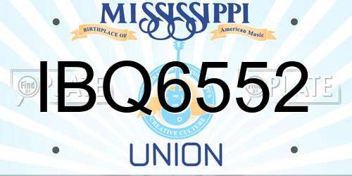 IBQ6552 Mississippi License Plate
