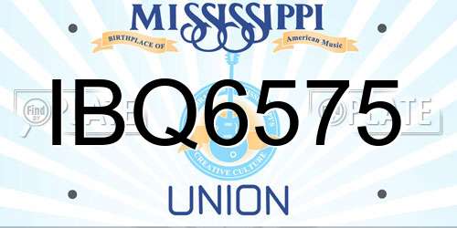 IBQ6575 Mississippi License Plate