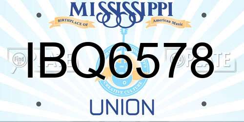 IBQ6578 Mississippi License Plate