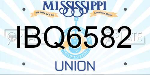 IBQ6582 Mississippi License Plate