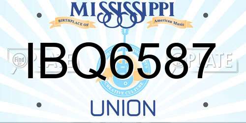 IBQ6587 Mississippi License Plate