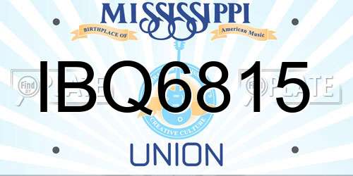 IBQ6815 Mississippi License Plate