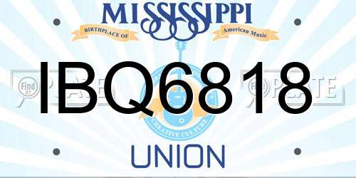 IBQ6818 Mississippi License Plate