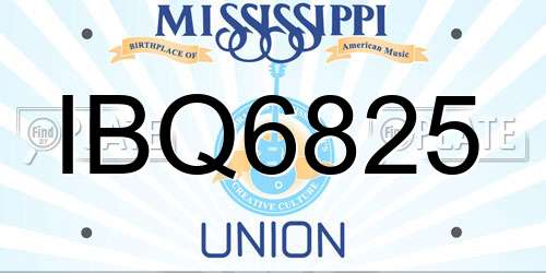 IBQ6825 Mississippi License Plate