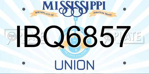 IBQ6857 Mississippi License Plate