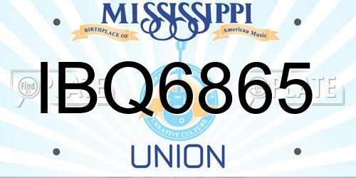 IBQ6865 Mississippi License Plate