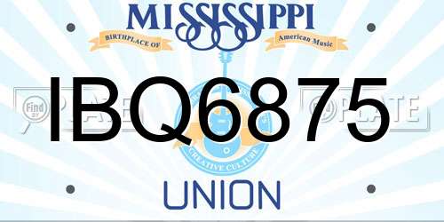 IBQ6875 Mississippi License Plate