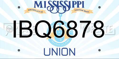 IBQ6878 Mississippi License Plate