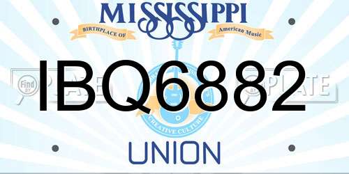 IBQ6882 Mississippi License Plate
