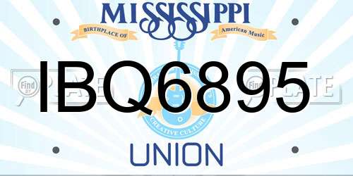 IBQ6895 Mississippi License Plate