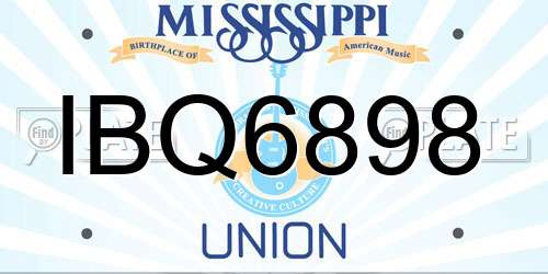 IBQ6898 Mississippi License Plate