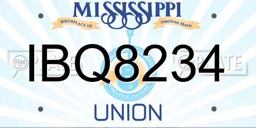 IBQ8234 Mississippi License Plate