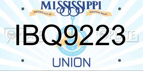 IBQ9223 Mississippi License Plate