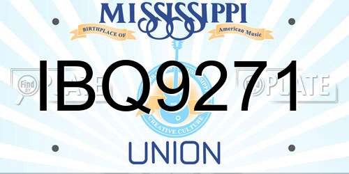 IBQ9271 Mississippi License Plate
