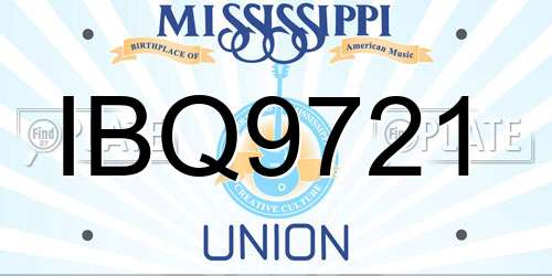 IBQ9721 Mississippi License Plate